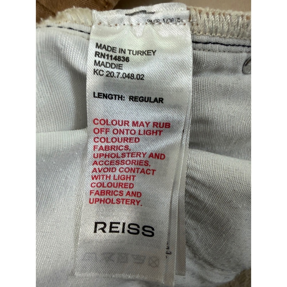 Reiss Denim Pants Maddie Women Size 27R White Colorblock Straight Leg EUC - Picture 3 of 10